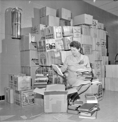 Doris Lewis processing the Lady Aberdeen collection