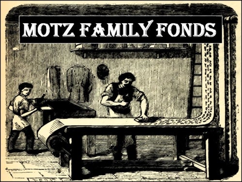 Motz Family Fonds, man and boy printing newspapers
