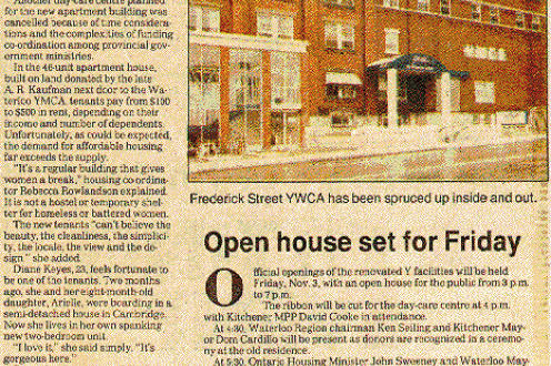 News clipping: "Open house set for Friday: new YWCA has been spruced up inside and out."