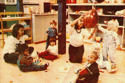 News clipping photo: Children in playgroup.