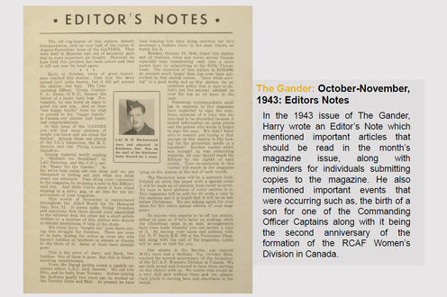 The Gander: October-November, 1943: Editors Notes 