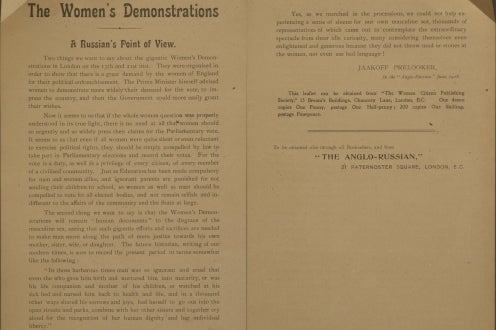 Front and back of leaflet.