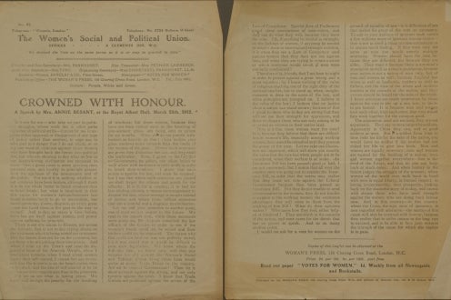 Front and back of leaflet.