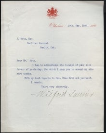letter from Wilfred Laurier