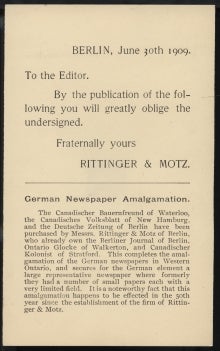 Letter from Rittinger & Motz.