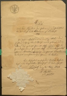 John Motz's Baptism Certificate.
