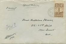 Envelope addressed to Miss Kathleen Thomas, from Mackenzie King
