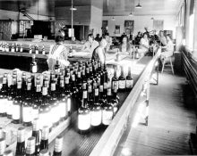workers bottling Seagrams whisky