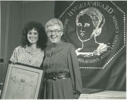 Joan Hollobon receiving an award