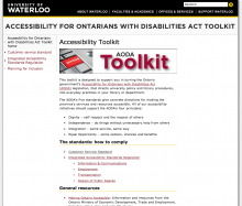 Accessibility for Ontarians with Disabilities Act Toolkit Site