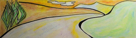 Artwork of a road winding into distance.