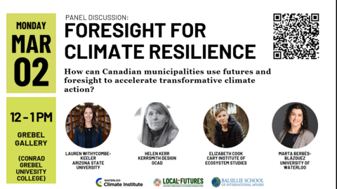 four speaker profile pictures with event information on date and time