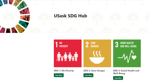 Screenshot of USask SDG Hub