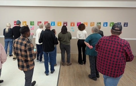 People participating in an SDG activity
