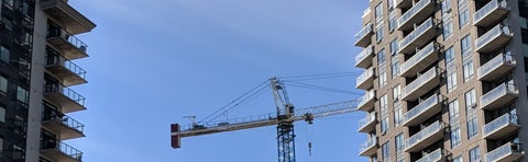 Buildings with crane