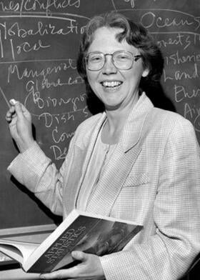 Black and white photo of Jean Andrea in her teaching days