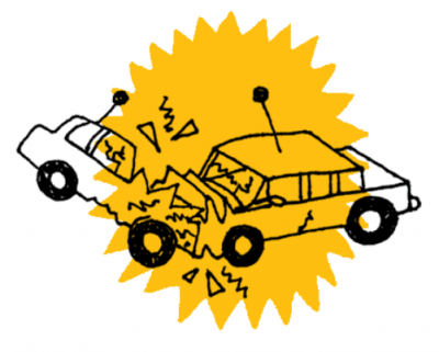illustration of a car crash
