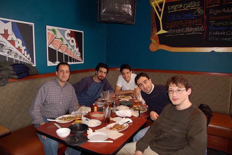 Students and Prof. Behrad having lunch 