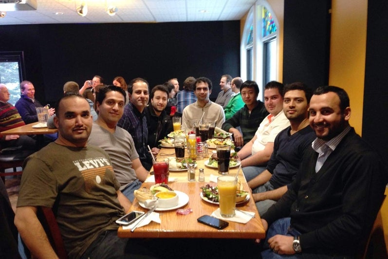 Members of Maglev Microrobotics 2013 having lunch