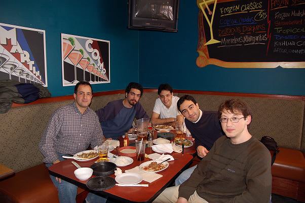 Students and Prof. Behrad having lunch 