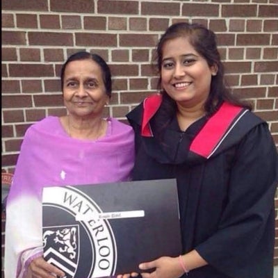 Ripple Patel at convocation at with her grandma