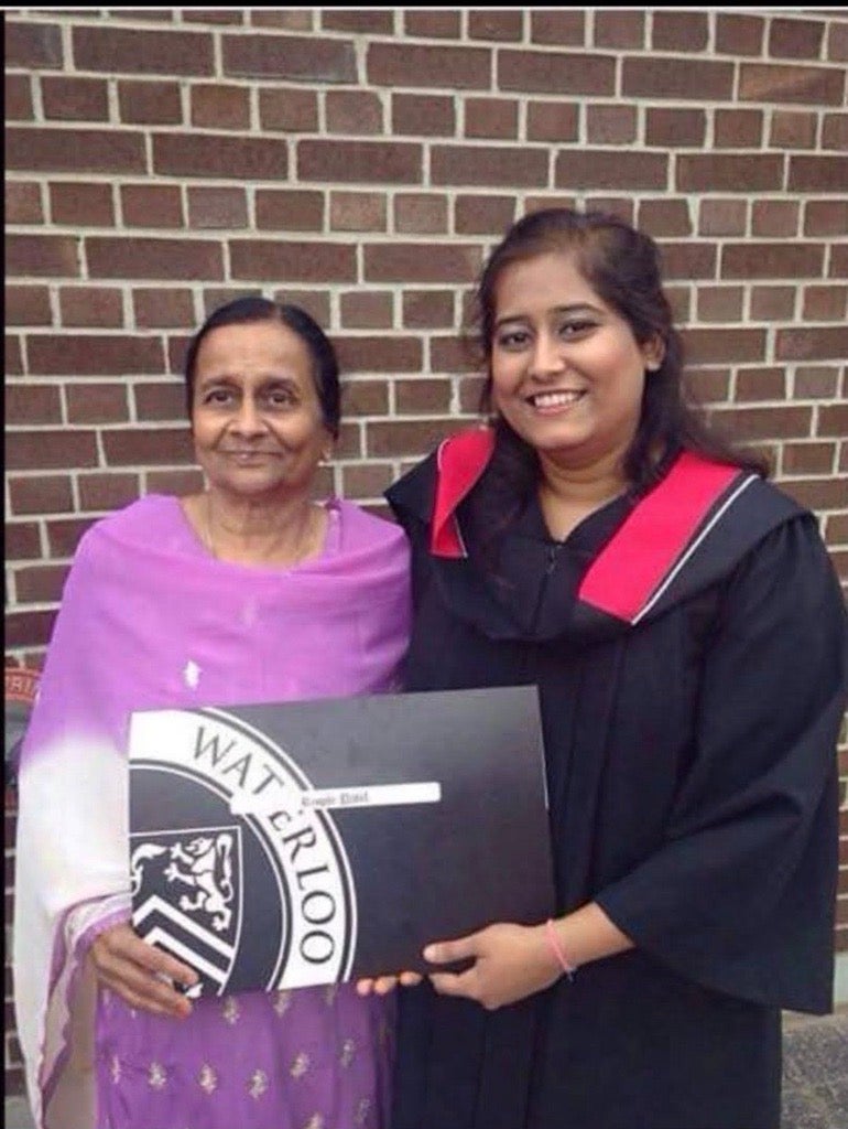 Ripple Patel at convocation at with her grandma