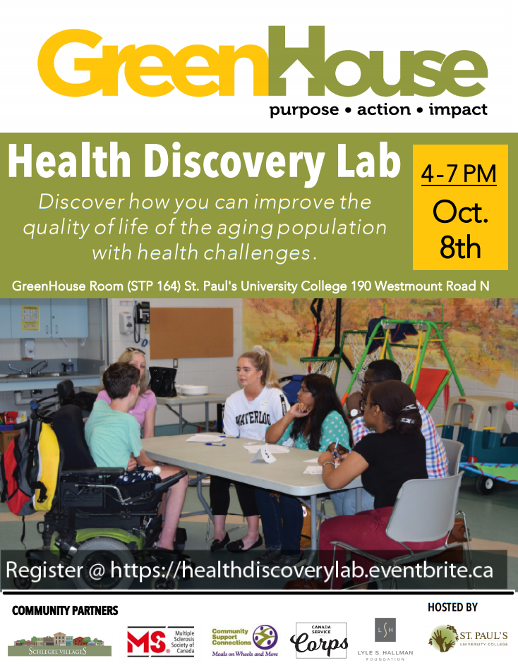 GreenHouse health discovery lab flyer