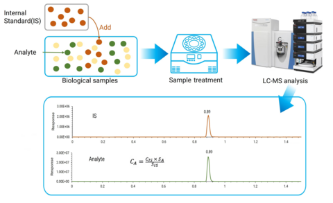 Quantification of an analyte using an internal standard