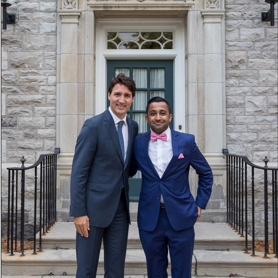 Trudeau and Zuhair in front of the House of Commons