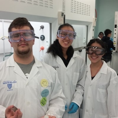 Students working on the lab