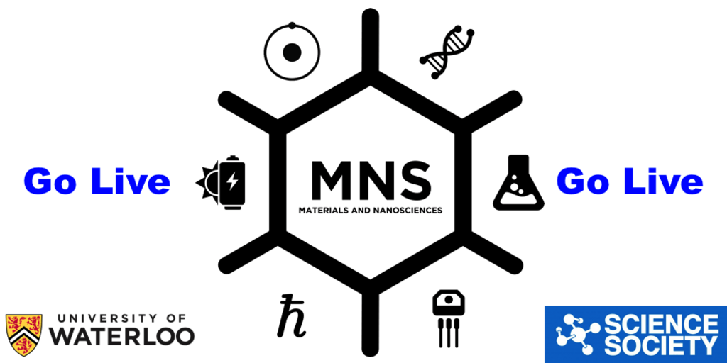 GoLive MNS Logo Image with University of Waterloo Logo and Science Society affixed to it.