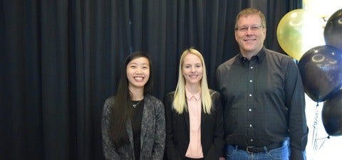 Stephanie Chan, Natalya O'Neill and Associate Dean of Computing and Co-op Education Stefan Idziak.