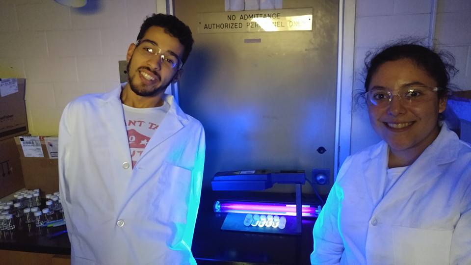 More students show off their quantum dots under UV/black light