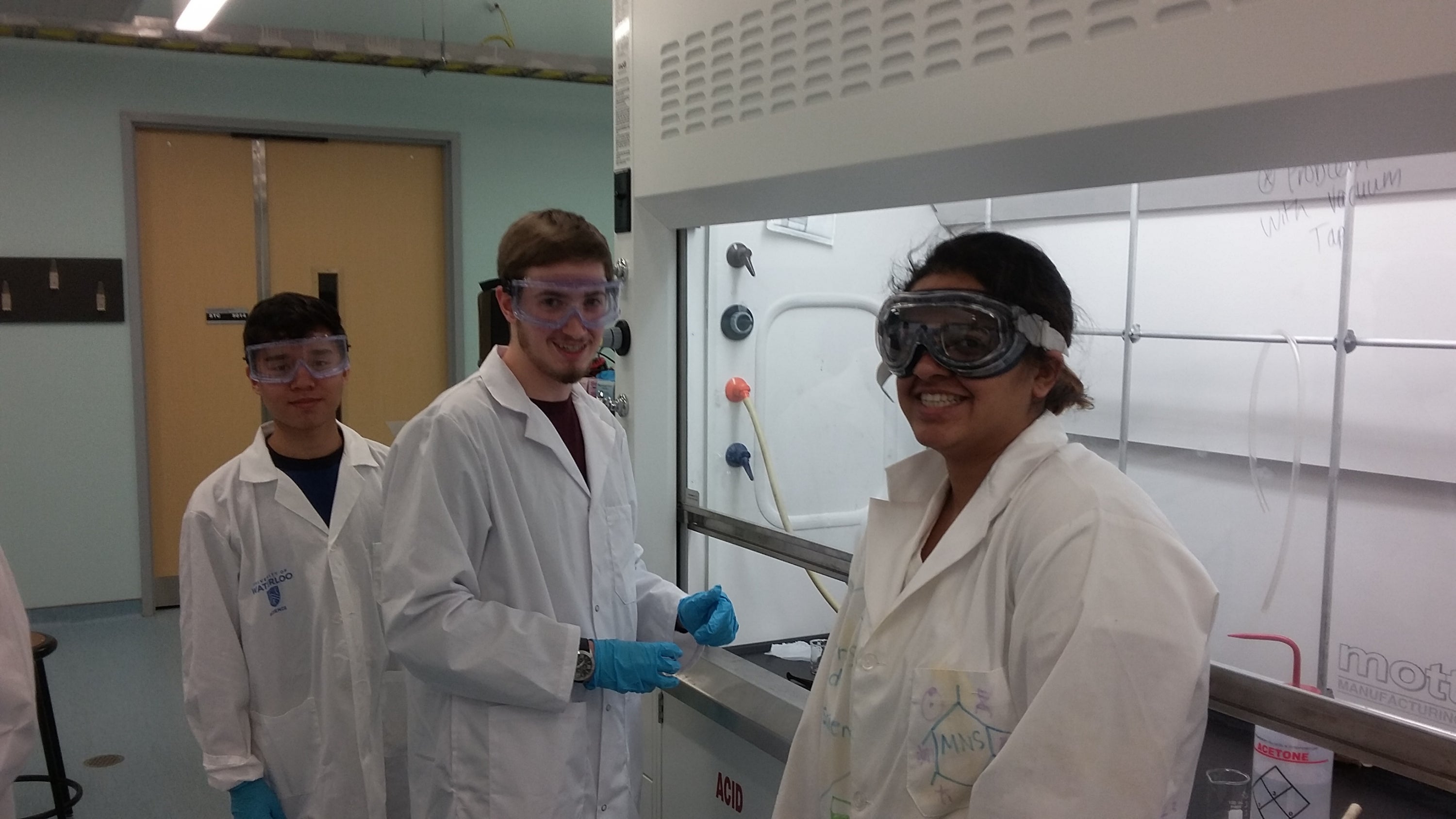 Students working on the lab