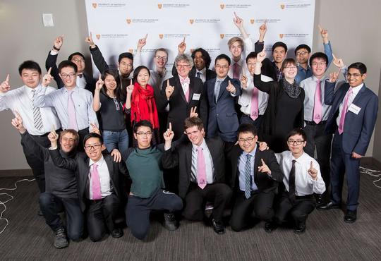 Faculty of Mathematics award winners with the Dean