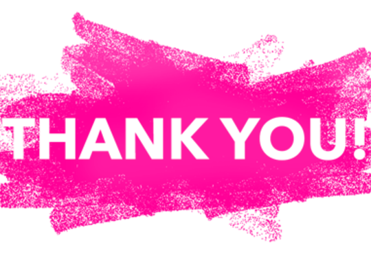 pink thank you banner