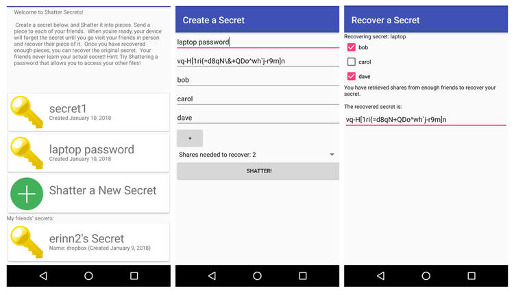 Shatter Secrets running on an Android device picture
