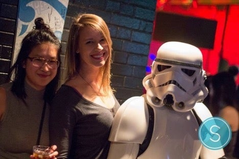 Samantha Schulz and friends at the Bomber during the Children’s 10 Foundation fundraiser