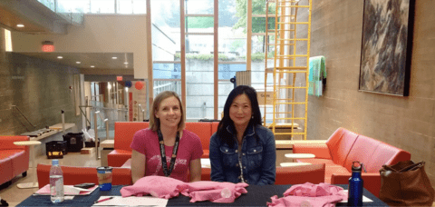 Two women at Math event