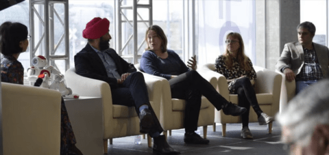 People talking on panel