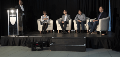 On stage panel speech