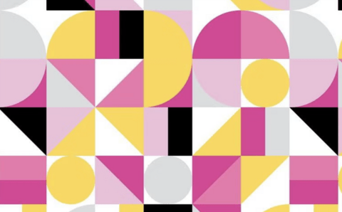 Yellow, black, pink, white pattern