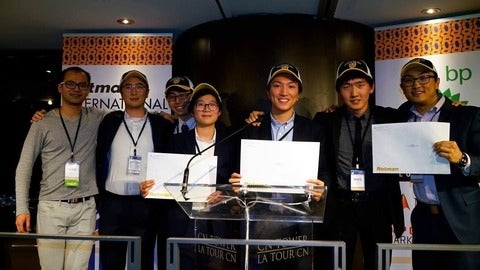 From left to right - Jimmy Fang (team coach), Boyang Li, Jing Tang, Jessie Guo, Hanson Li, Alex Wang and Charles Zhao