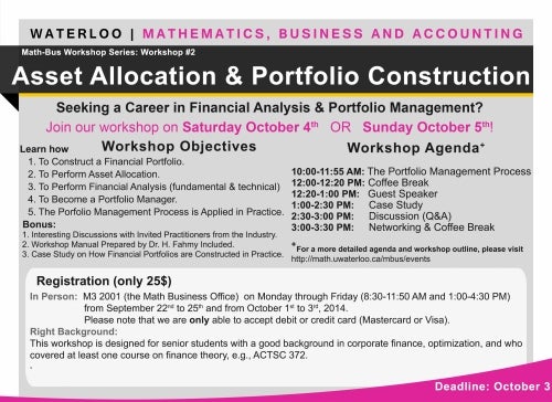 Poster for Asset allocation workshop