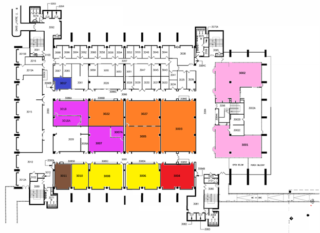 Map of third floor of Mathematics and Computing building