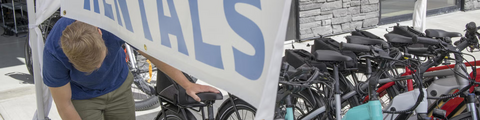 A man borrows an e-bike