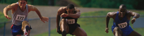 Three track and field athletes