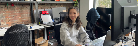 Saralin Zassman at her desk