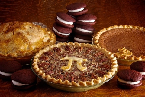 pecan pie with pi symbol