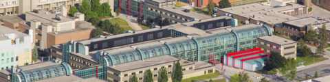 Aerial view of Waterloo's Davis Centre 